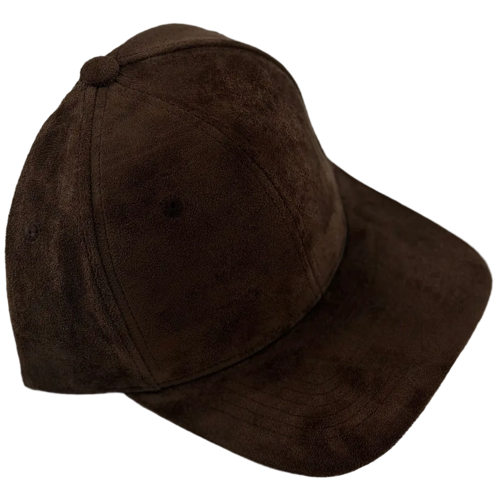 Espresso Brown Suede Latch-Back Cap
