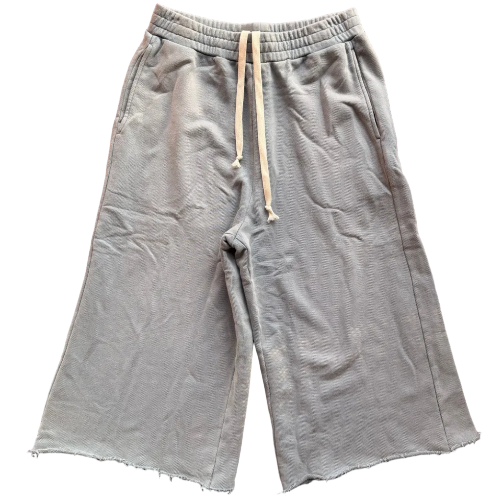 Heather Gray Oversized 3/4 Sweat Shorts