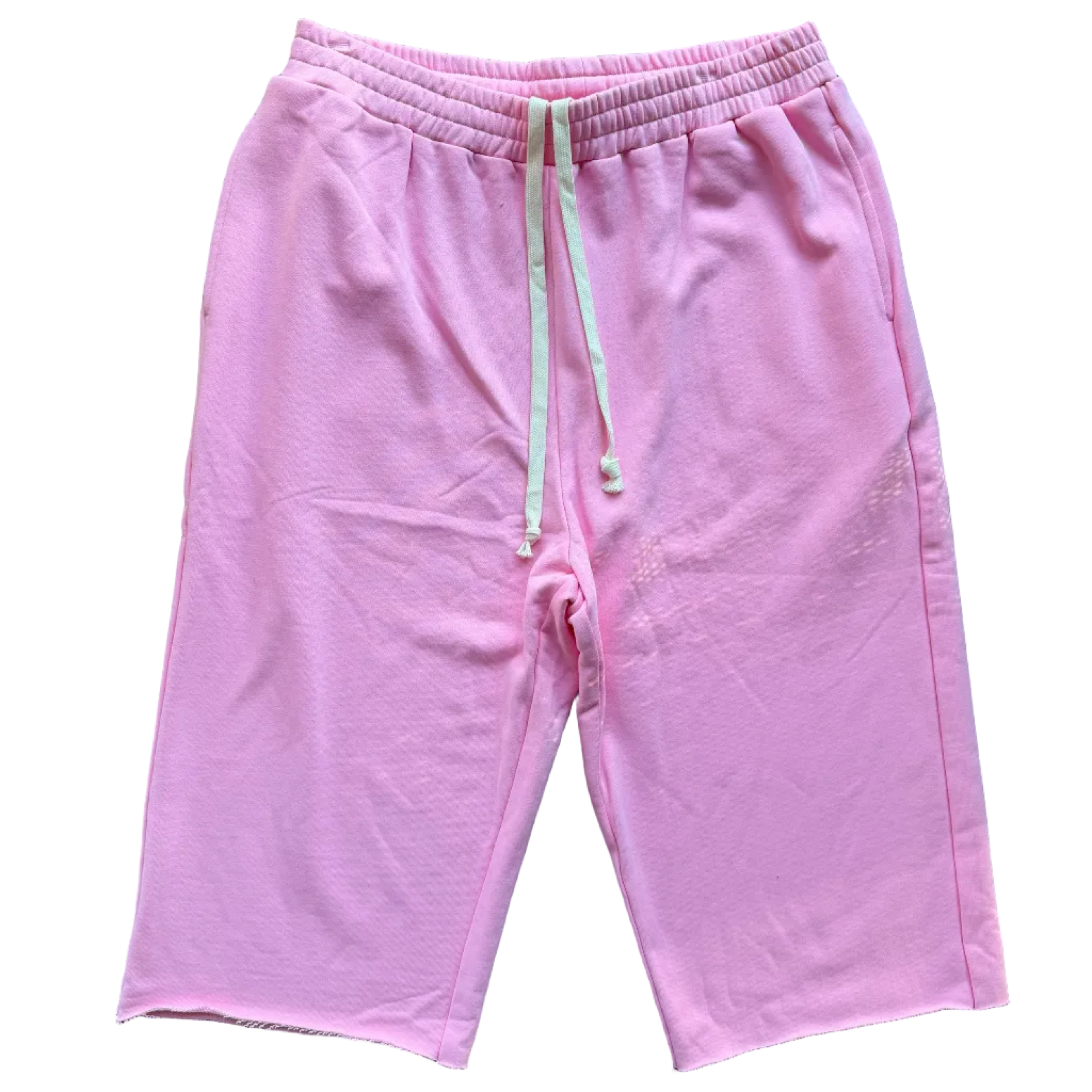 Bubblegum Pink Oversized 3/4 Sweat Shorts