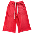 Crimson Red Oversized 3/4 Sweat Shorts