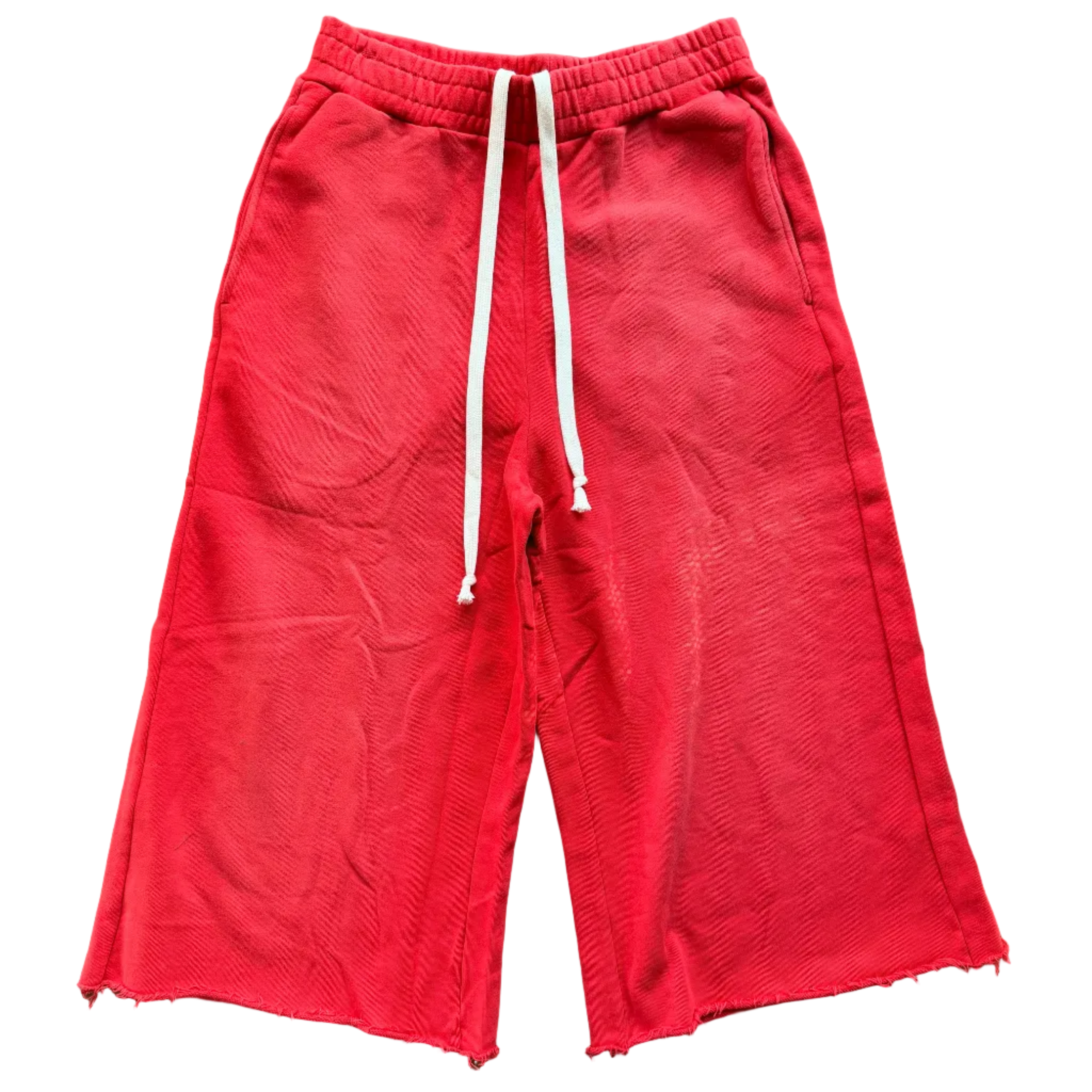 Crimson Red Oversized 3/4 Sweat Shorts