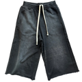 Onyx Black Oversized 3/4 Sweat Shorts
