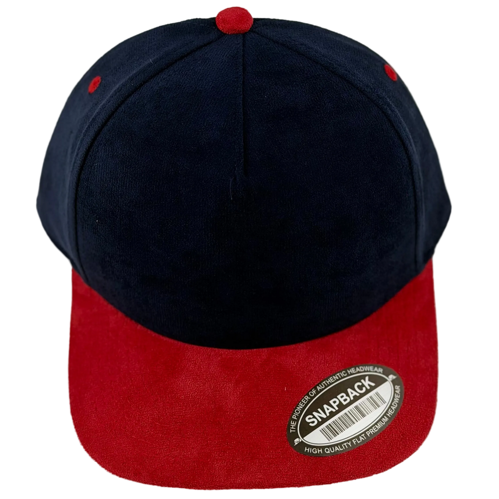 Navy & Crimson Suede Snapback Cap
