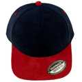 Navy & Crimson Suede Snapback Cap