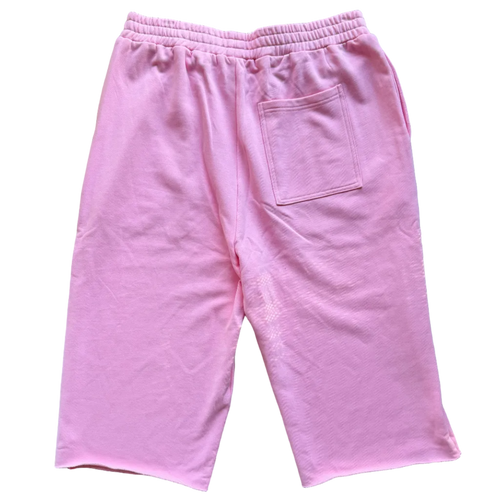 Bubblegum Pink Oversized 3/4 Sweat Shorts