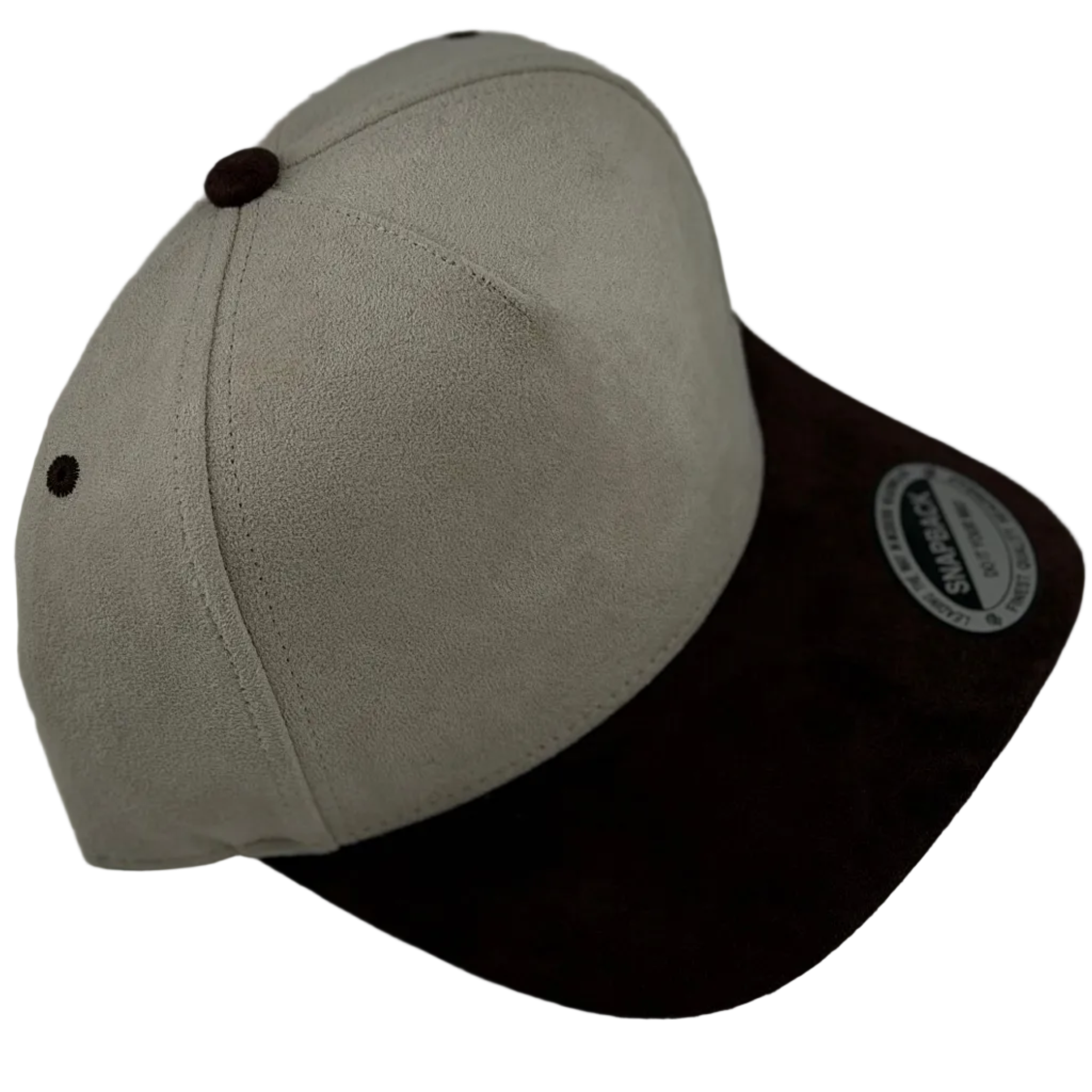 Cream & Espresso Suede Snapback Cap