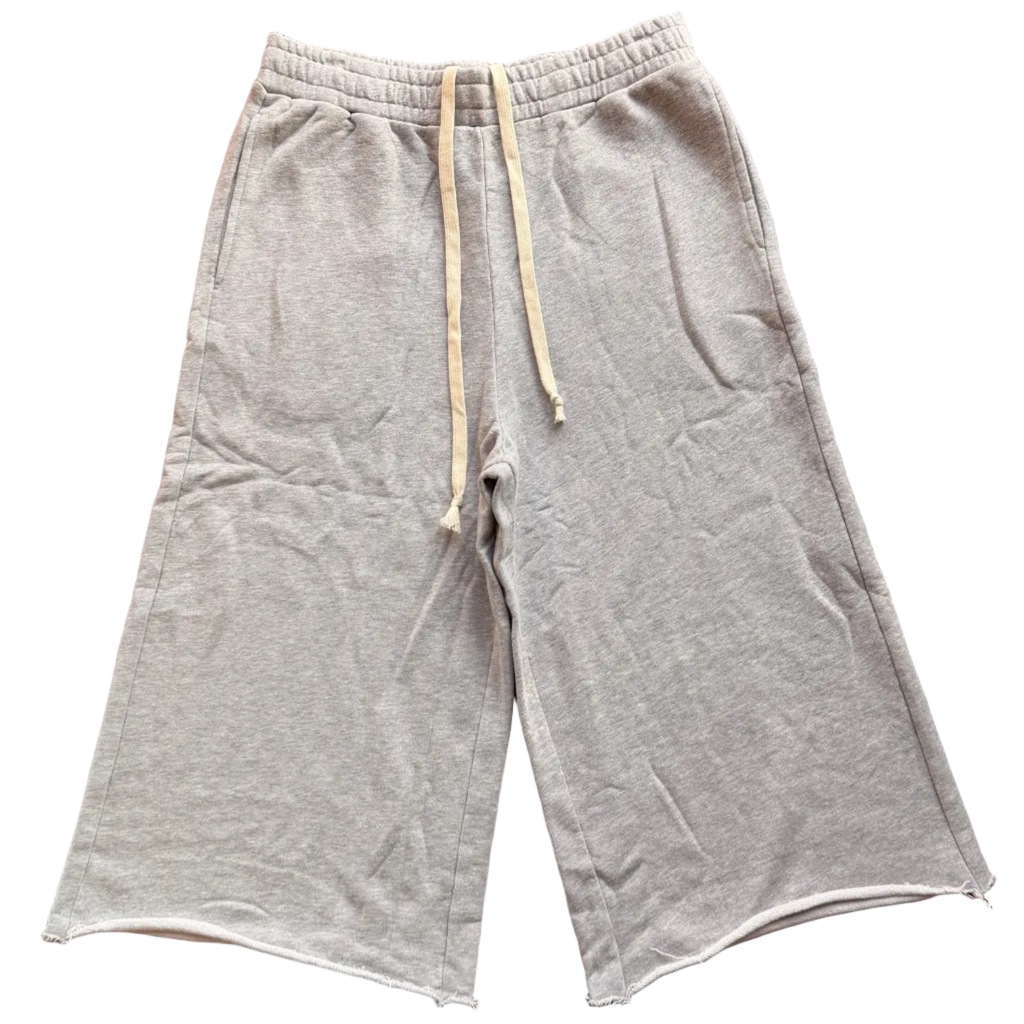 Classic Gray Oversized 3/4 Sweat Shorts