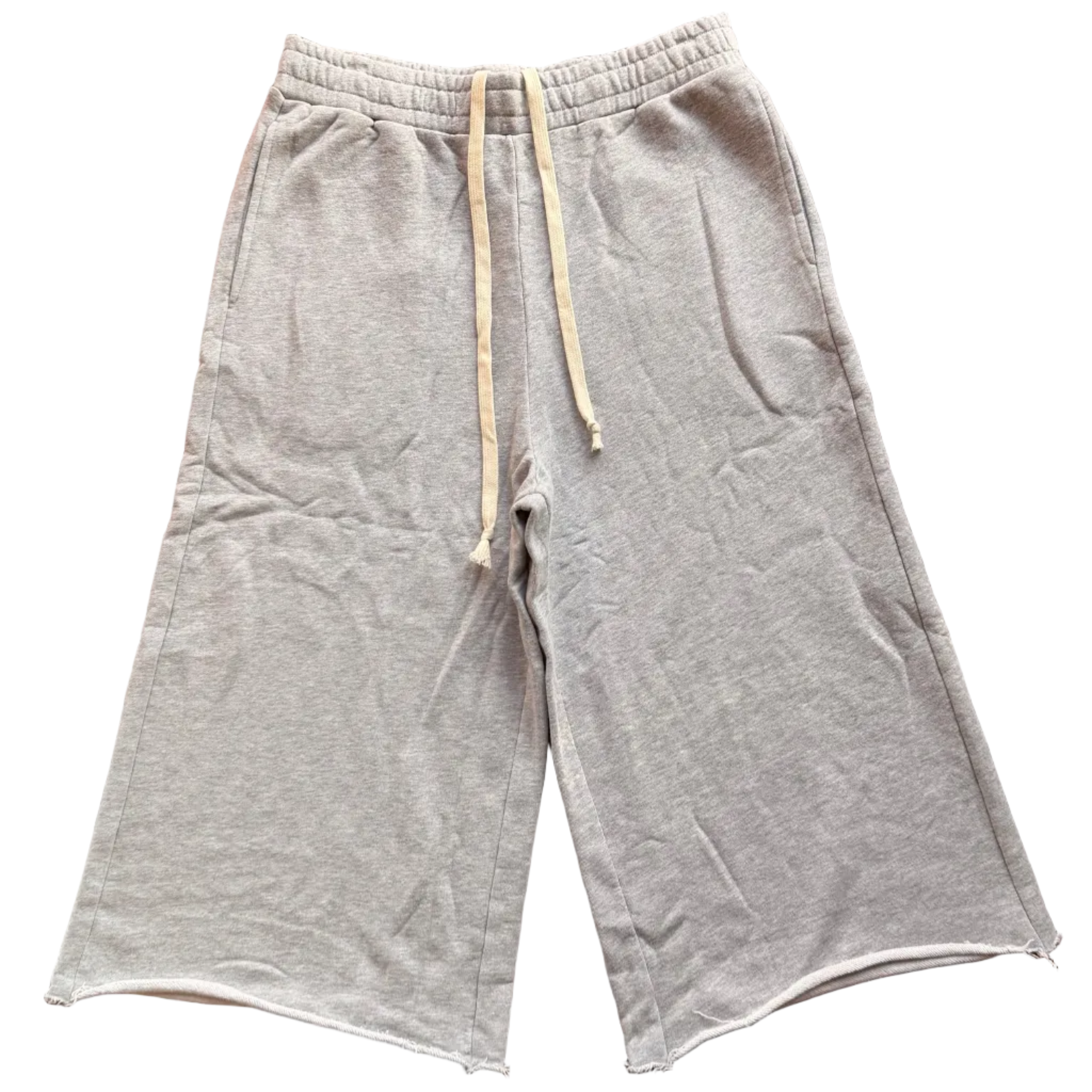 Classic Gray Oversized 3/4 Sweat Shorts