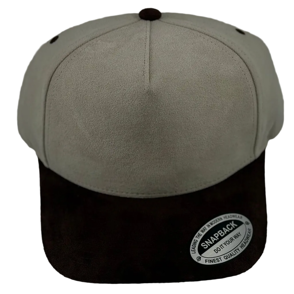 Cream & Espresso Suede Snapback Cap