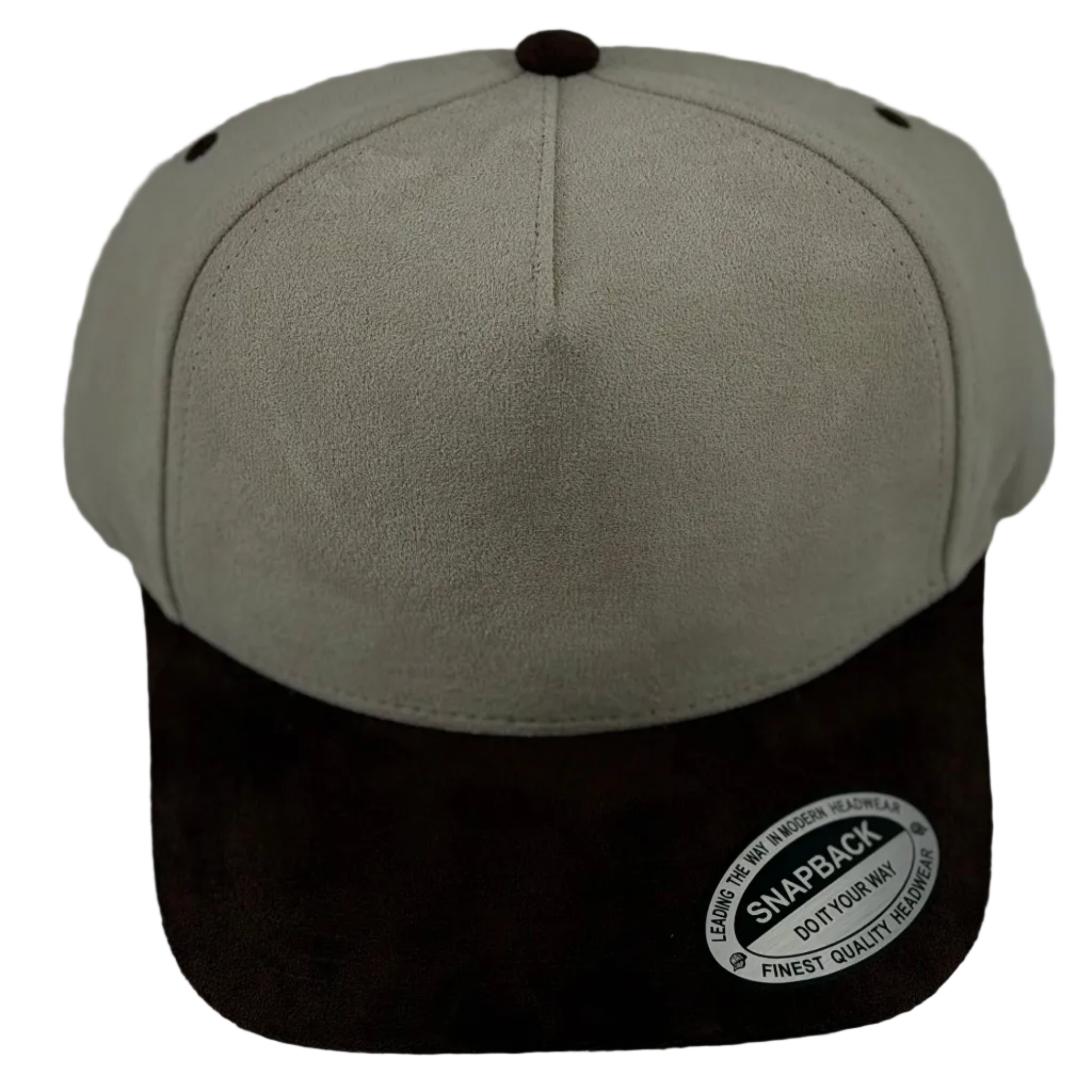 Cream & Espresso Suede Snapback Cap