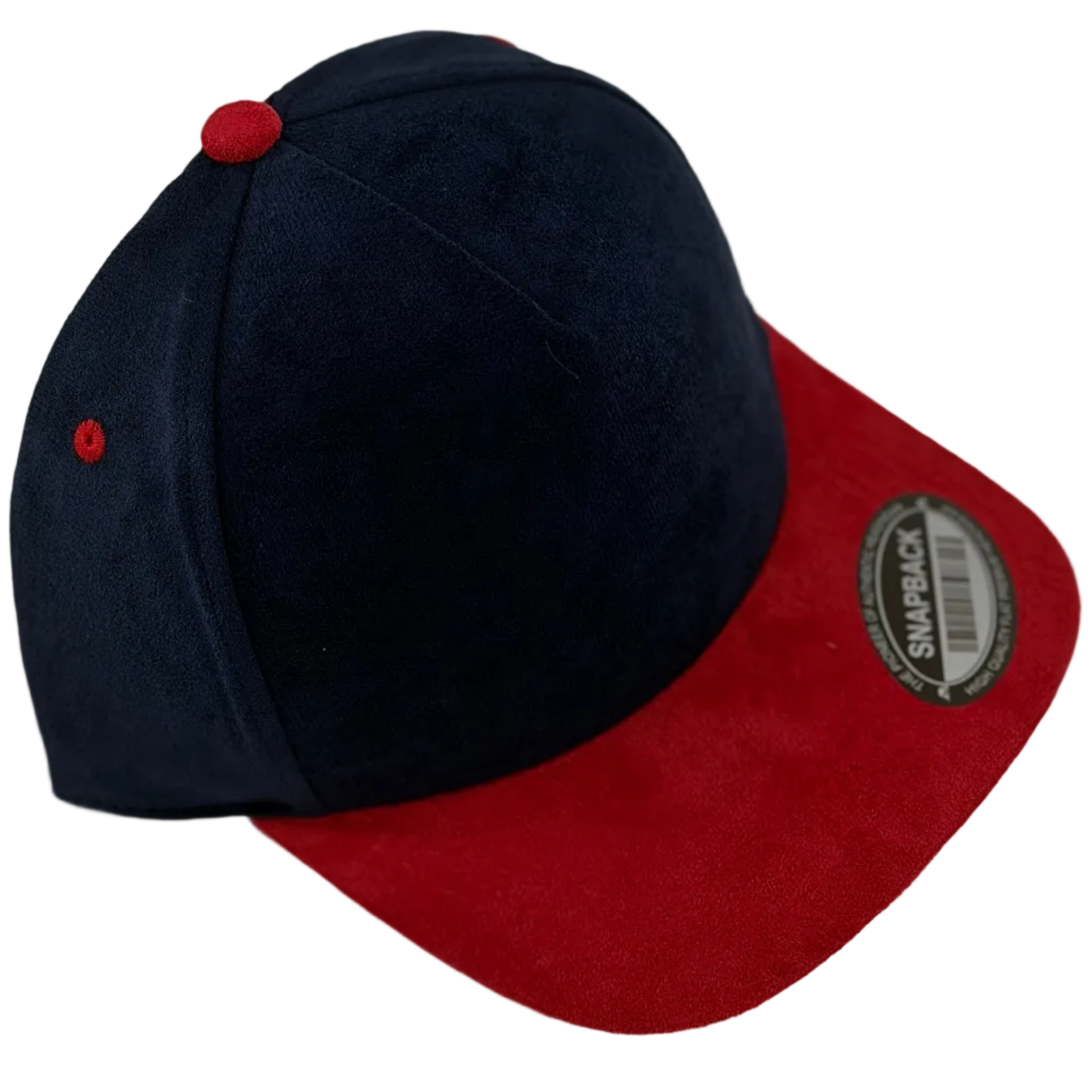 Navy & Crimson Suede Snapback Cap