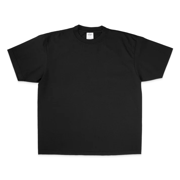 Black t-shirt on a white background