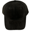 Midnight Black Suede Latch-Back Cap