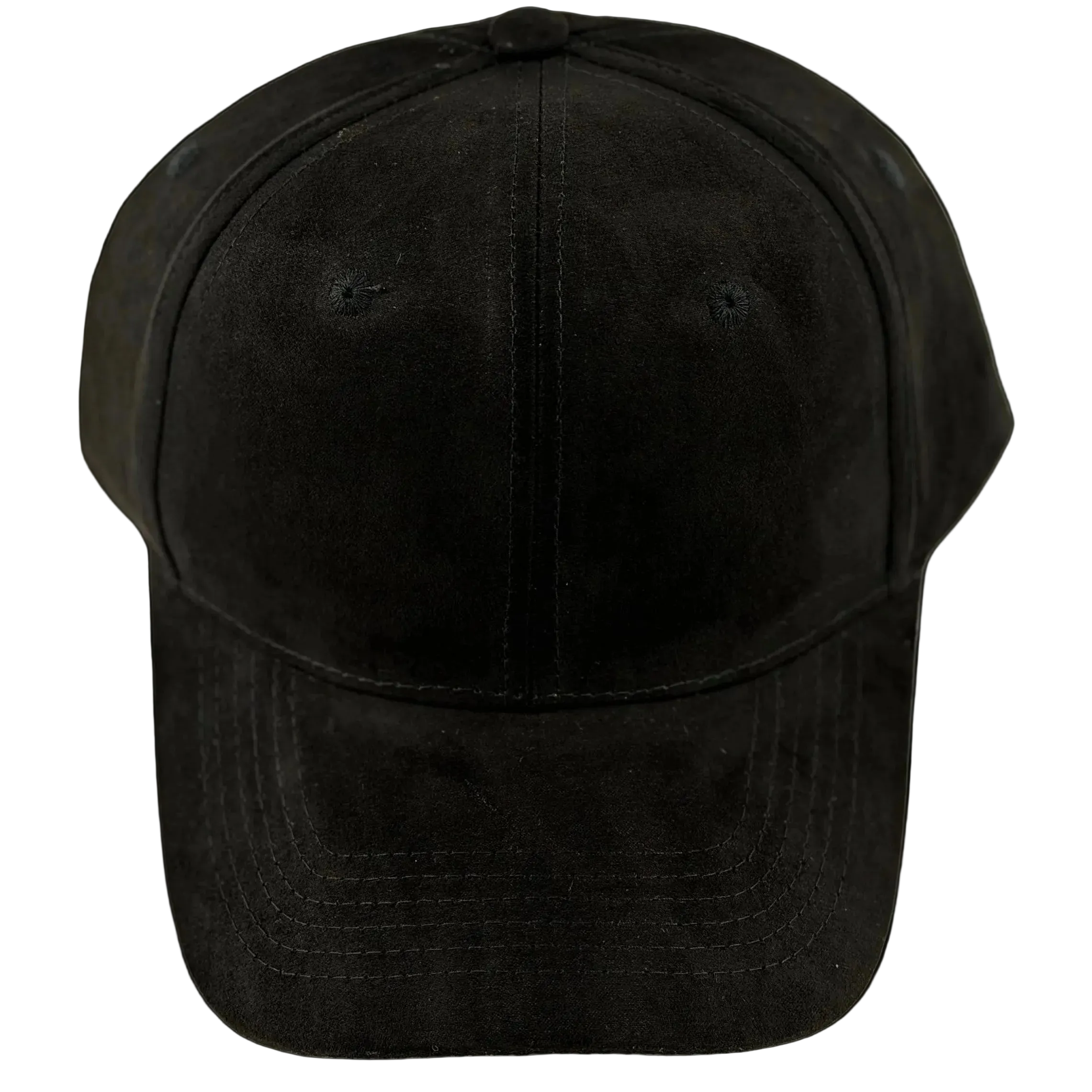 Midnight Black Suede Latch-Back Cap