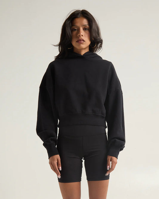 Women Garment Dye Cropped Hoodie
