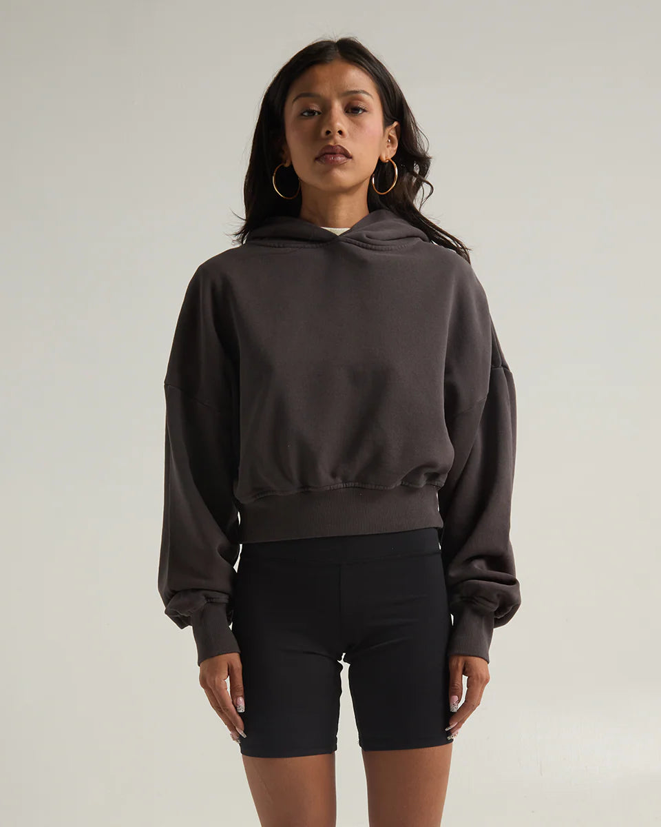 Women Garment Dye Cropped Hoodie