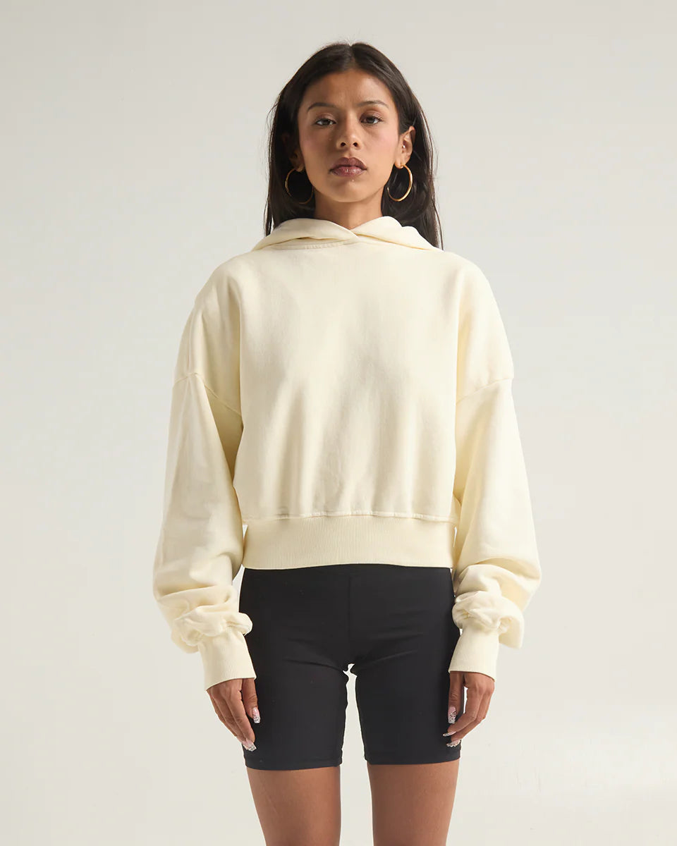 Women Garment Dye Cropped Hoodie